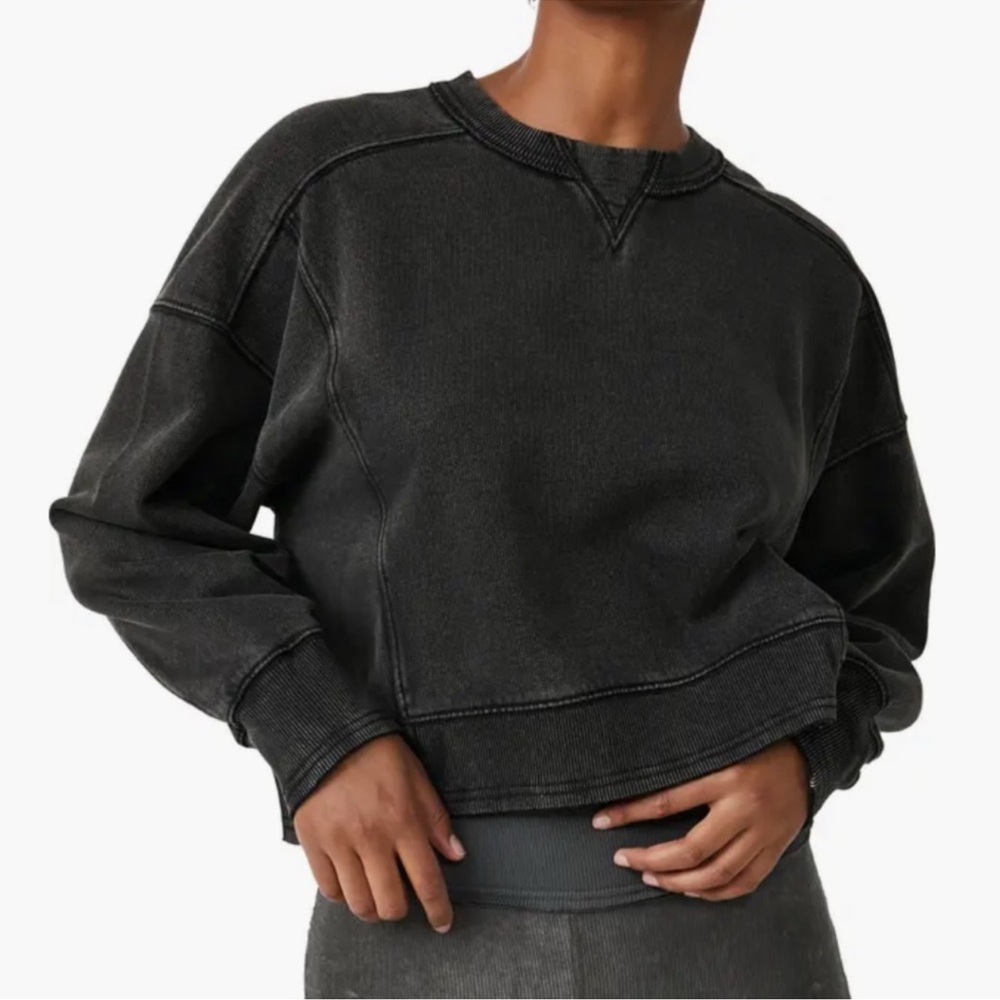 Free People Charcoal Gray Sweatshirt